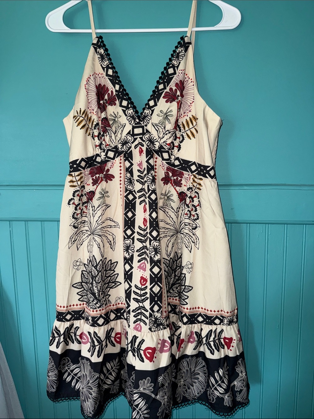 SHEIN Women’s Flirty V-Neck Bohemian Mini Dress